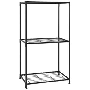 zhazhadi storage shelf 3 tier fixed layer spacing metal storage rack wire shelving unit storage shelves metal 221lbs capacity 18" l x 12.8" w x 32.7" h for pantry closet kitchen laundry black