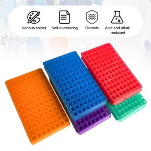 Plastic Tube Rack，Test Tube with Double Panel 96 Positions for 0.5ml-2ml Microcentrifuge Tubes and 1.8ml Refrigerated Tubes