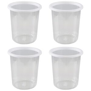 xyskin small bathroom trash can 4 gallon wastebasket recycling bin, garbage container bin (4 pack, clear)