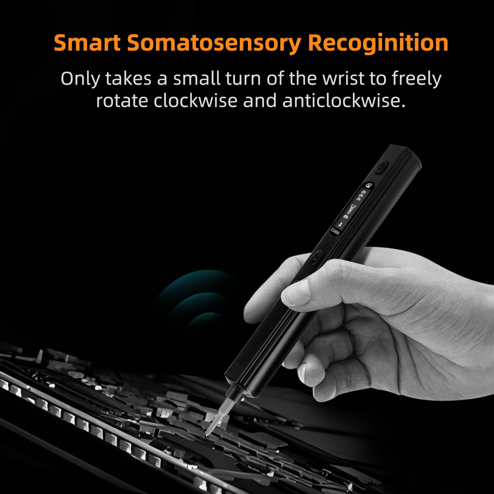 SEQURE ES666 Electric Screwdriver Set Cordless Rechargeable Screwdriver Auto/Sensor/Fixed Mode Precision Power Screwdriver with 30 Magnetic Bits 7 Torque Gears Max 2.2N.m Repair Tool for Electronics