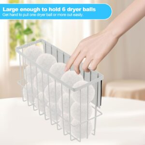 Magnetic Dryer Ball Holder for Laundry Room, Dryer Ball Dispenser, Magnetic Lint Bin for Laundry Room Organization and Storage, Laundry Dryer Balls Organizer, Magnetic Dryer Ball Basket (No Balls)