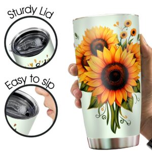 Best Mom Ever Mom Tumbler - Drinking Cup for Mom Gifts for Mom from Daughter Son Kids Mothers Day Cup - Worlds Best Mom Mug Mothers Birthday Sunflower Gifts for Women 20oz Stainless Steel Tumbler