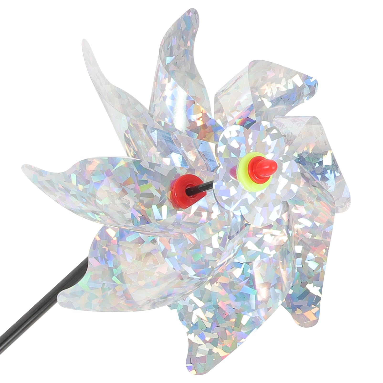 BESPORTBLE 15 Pcs Garden Windmill Bird Tool Holographic Windmills Reflective Pinwheels Sparkly Pin Wheel Bird Tool Garden Supply Birds Scarer Outdoor to Rotate Plastic Bird Supplies