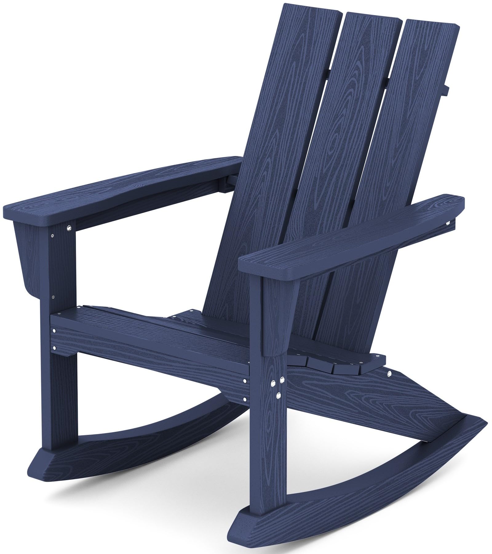 KINGYES Modern Rocking Adirondack Chair, Outdoor Rocking Chair for Patio, Garden, Backyard- Blue