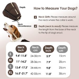 AOFITEE Dog Cone for Dogs After Surgery, Soft Dog Cone Collar for Large Medium Small Dogs, Adjustable Dog Recovery Collars & Cones, Breathable Elizabethan Collar for Dogs to Prevent Licking Wounds