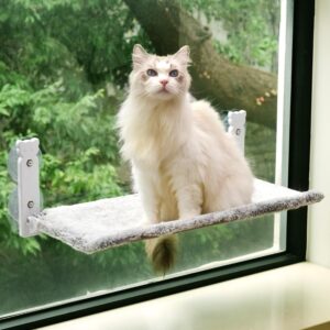 pettycare cat window perch, cordless cat window hammock bed with 4 strong suction cups, foldable cat window seat for inside hold up to 40lbs, solid metal frame and soft reversible two fabrics cover