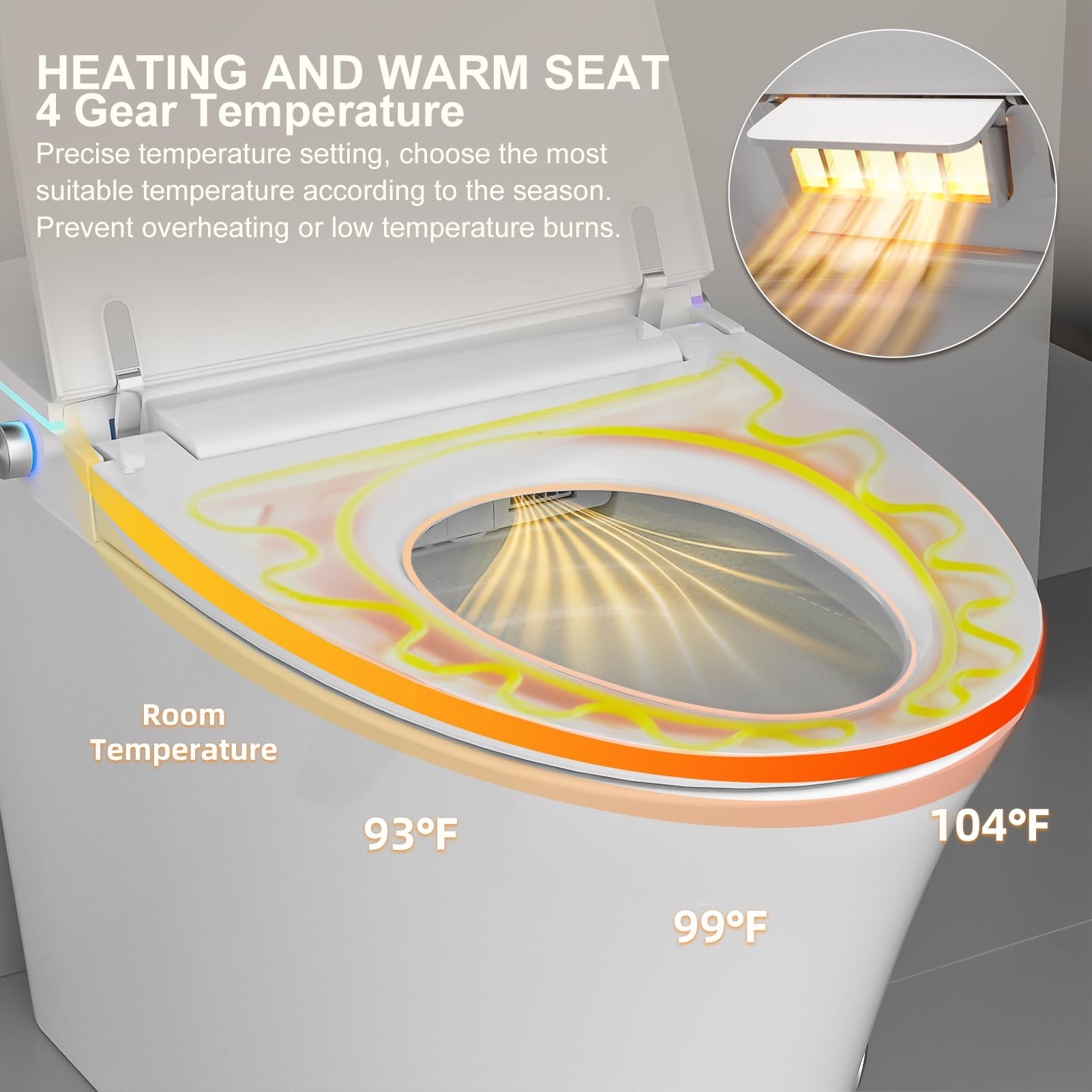 TEISVAY Smart Toilet with Bidet Built in, Auto Open & Close Smart Toilet with Foot Sensing, Smart Bidet Toilet with Heated Seat Smart Toilets for Bathroom with User Habit Setting