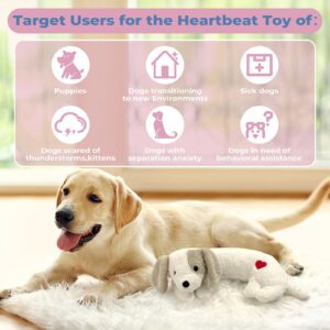 Moropaky Heartbeat Toy Heartbeat Stuffed Animal for Dogs, Heartbeat Puppy Toy for Anxiety Relief Calming Aid, Heartbeat Stuffed Toy for Behavioral Aid Crate Kennel Training, Puppy Essentials White