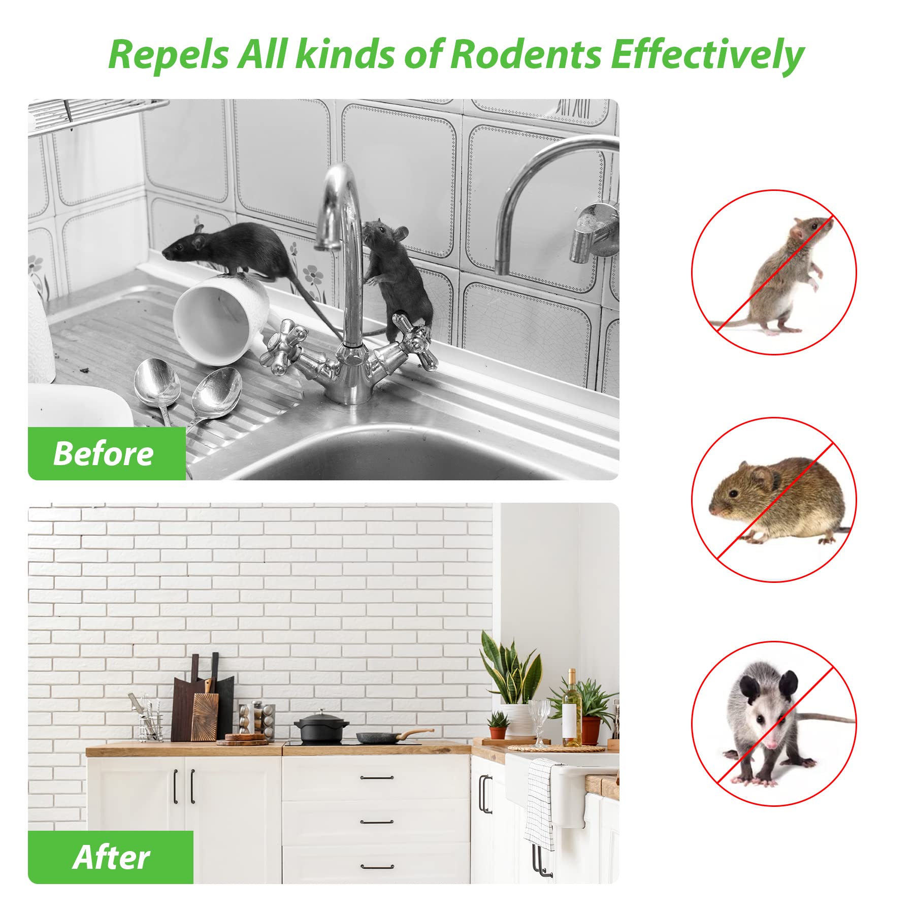 MAGIC CAT Rodent Repellent 20 Pack, Natural Peppermint Oil to Repel Mice & Rats for House Pet Family Safe, Rat Deterrent Mouse Stopper for Closet Garage Boat Car RV Truck Indoor Outdoor Rodent Control