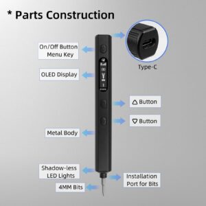 SEQURE ES666 Electric Screwdriver Set Cordless Rechargeable Screwdriver Auto/Sensor/Fixed Mode Precision Power Screwdriver with 30 Magnetic Bits 7 Torque Gears Max 2.2N.m Repair Tool for Electronics