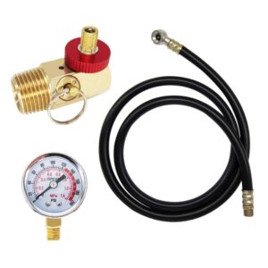 jiaximan air tank valve kit with gauge, safety valve manifold and 4 feet air tank hose assembly for portable air tank