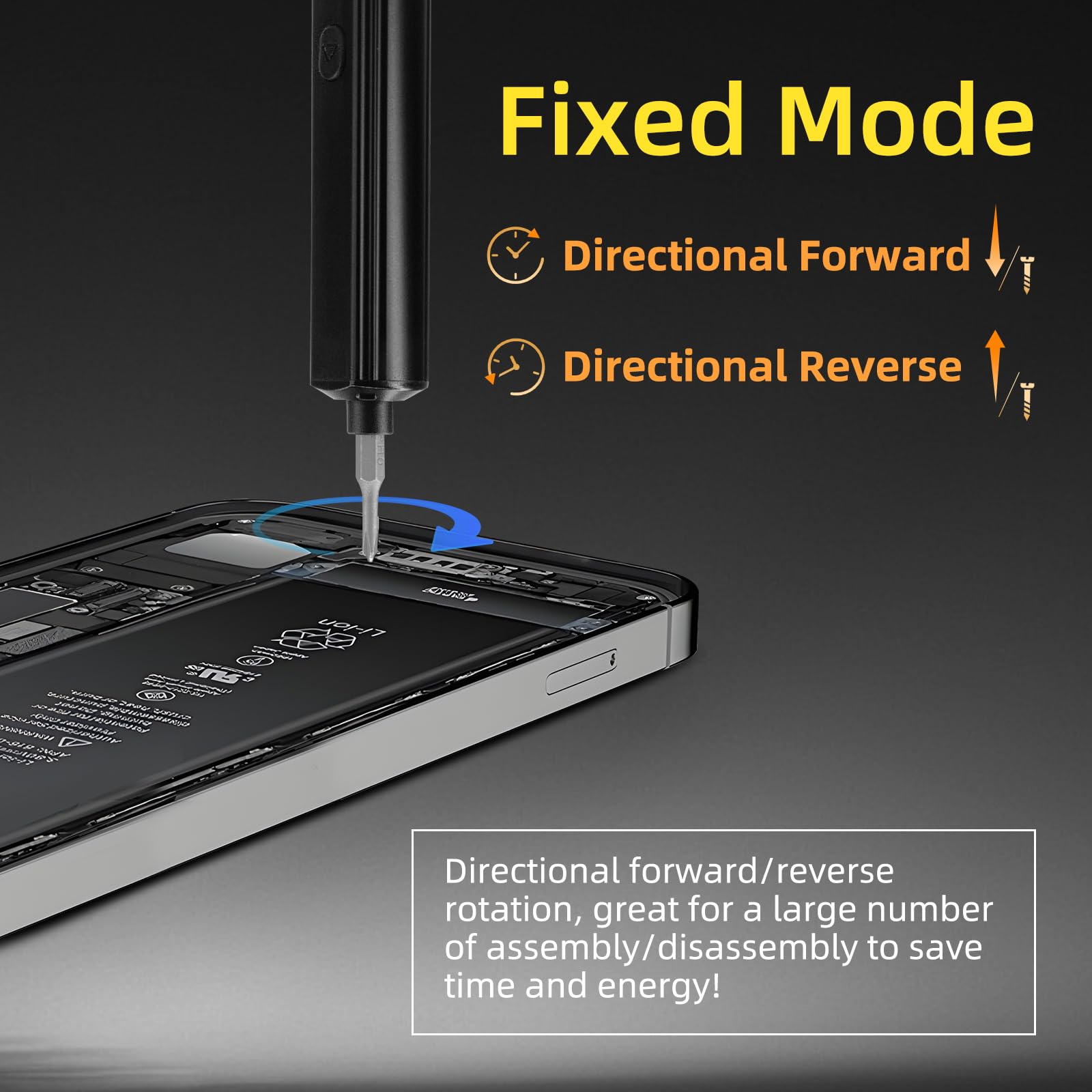 SEQURE ES666 Electric Screwdriver Set Cordless Rechargeable Screwdriver Auto/Sensor/Fixed Mode Precision Power Screwdriver with 30 Magnetic Bits 7 Torque Gears Max 2.2N.m Repair Tool for Electronics