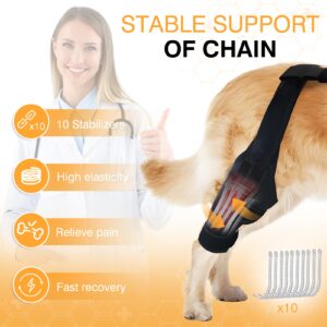 Dog Knee Brace Dog ACL Brace Hind Leg Dog Knee Brace for Torn ACL Hind Leg with Side Stabilizer ACL Brace for Dogs Pain Relief Dog ACL Knee Brace Extra Support Treats Kneecap Dislocation Arthritis-L