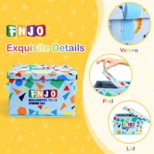 FNJO Toy Storage Bin,Foldable Toy Organizer with Lid, Playroom Organizer,Toy Holder,Storage Box for Magnetic Tiles and other gadget