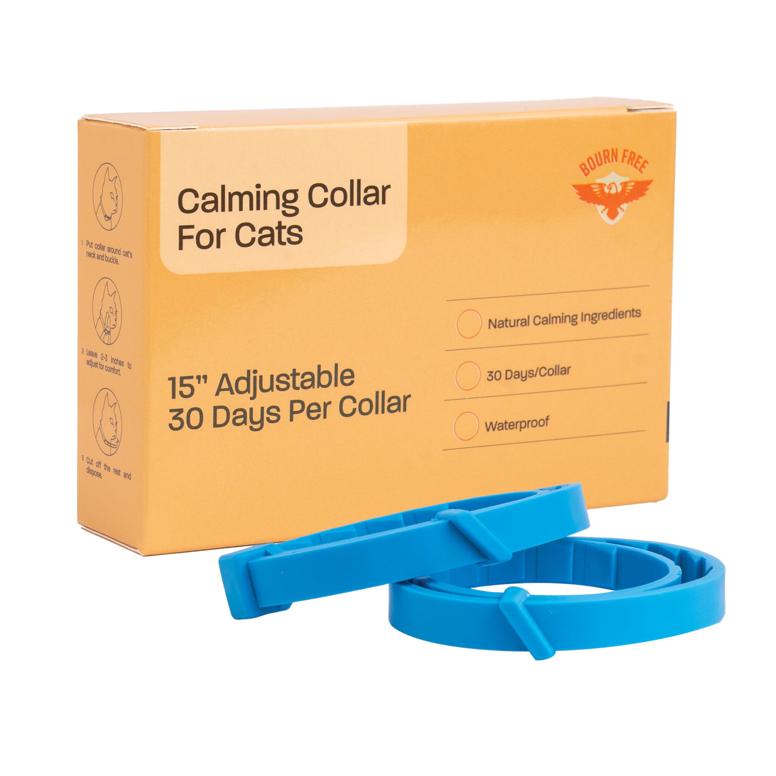 2 Pack Calming Collar for Cats - Calming Cat Collar, Cat Pheromone Collar, Cat Calming Collar for Anxiety - Efficient Relieve Reduce Stress Relief for Cats, Ideal for Meowing and Anxiety Reduction