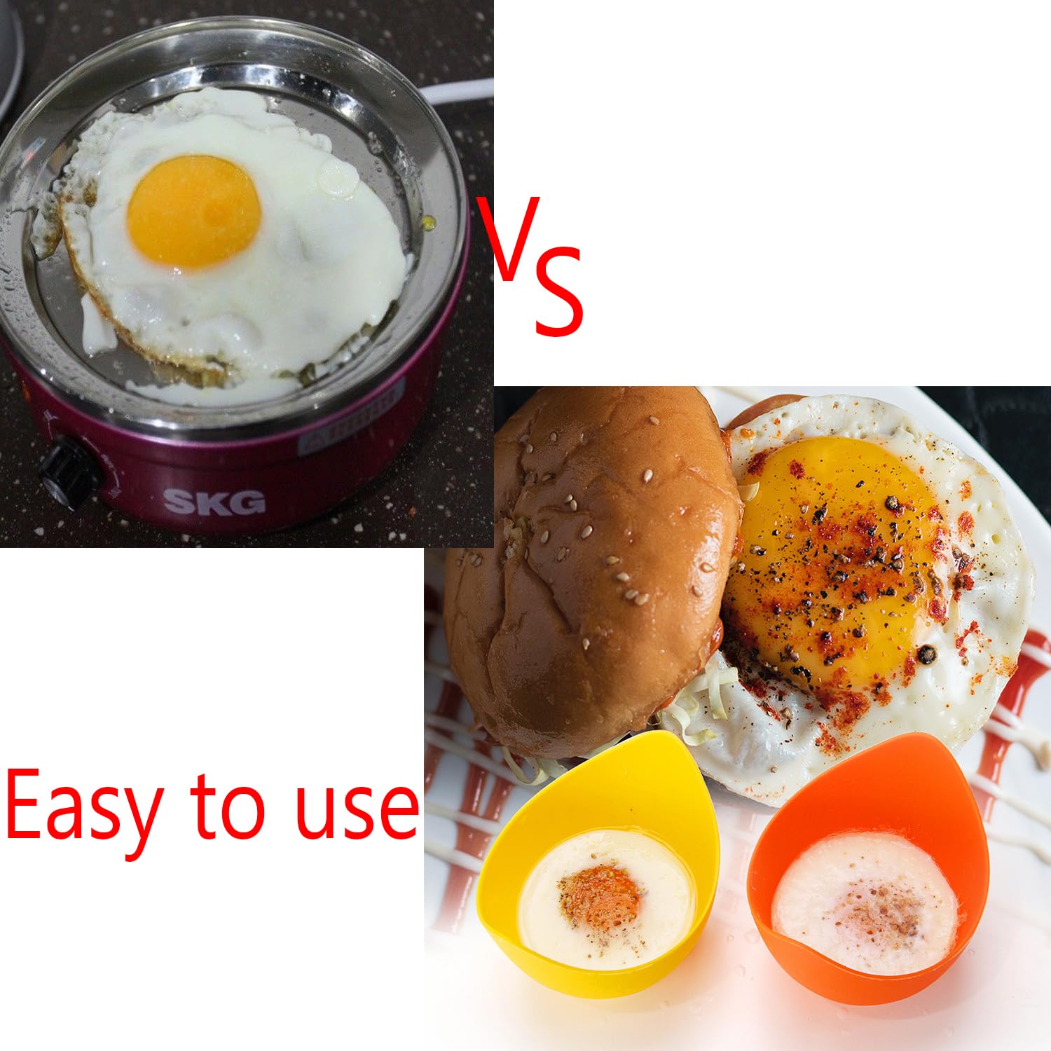 4pcs Silicone Egg Poacher Cups with BONUS Oil Brush, Nonstick Egg Poaching Cups for Air Fryer, Baking oven or Stovetop Egg Cooking, BPA Free.