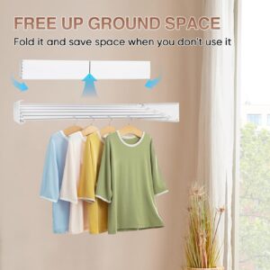 PSAIHDXU Wall Mounted Clothes Drying Rack- 31.5" Wide Foldable Laundry Hanger Dryer Rack, Collapsible Hanging Drying Racks,Clothes Drying Rack Outdoors,Drying Rack Wall Mounted.