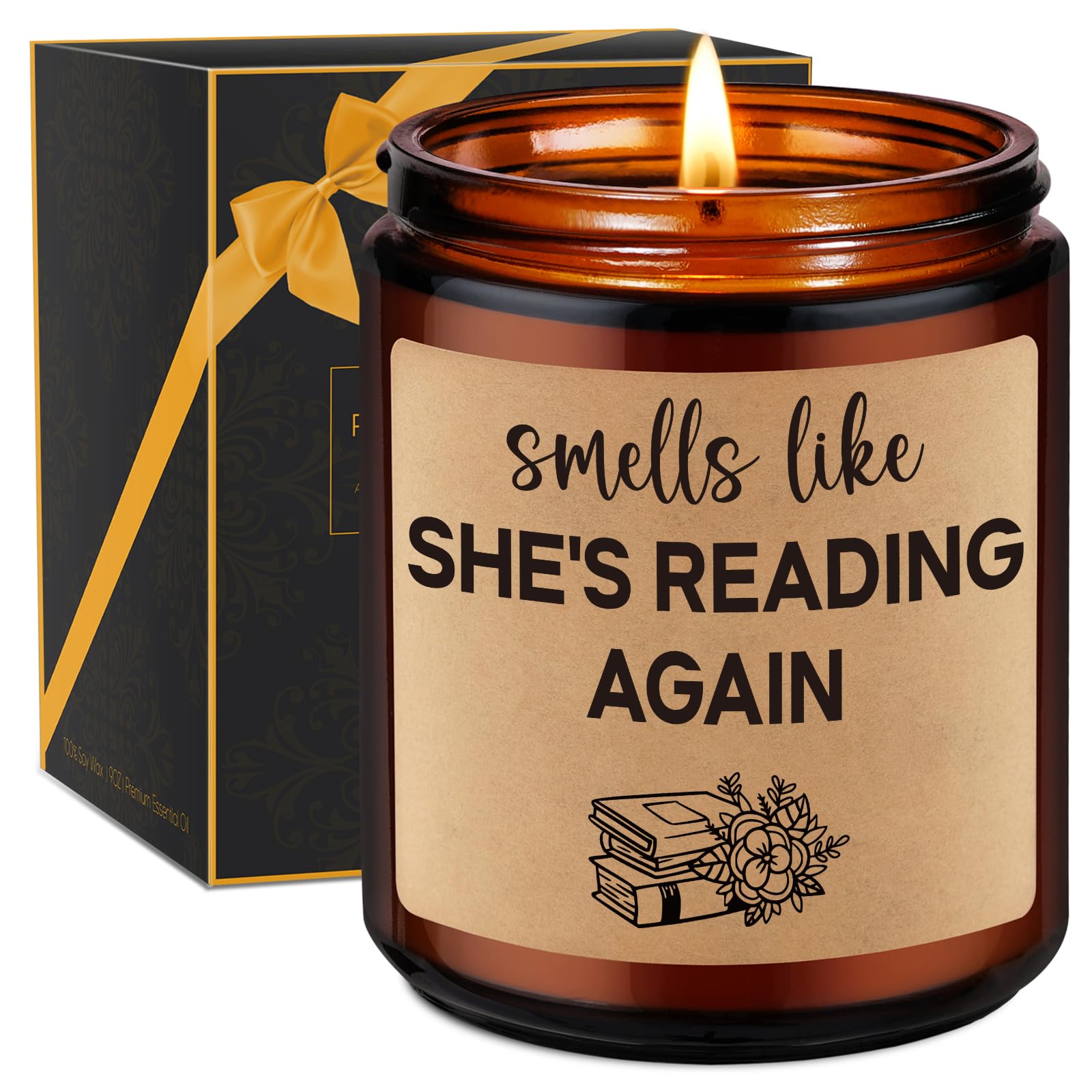 Miracu Book Lover Candle - Reading Accessories, Book Lovers Gifts - Thanksgiving, Christmas Book Themed Gifts for Book Lover, Reader Bookworm Librarian Teacher - Bookish Gifts for Women Her Friend