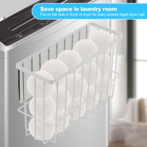 Magnetic Dryer Ball Holder for Laundry Room, Dryer Ball Dispenser, Magnetic Lint Bin for Laundry Room Organization and Storage, Laundry Dryer Balls Organizer, Magnetic Dryer Ball Basket (No Balls)