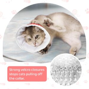 Eosarcu Cat Cone Collar Soft, Widen Cat Collar to Stop Licking, E Collar for Cats, with Strong Velcro & Waterproof Fabric, Ramen Style (M)