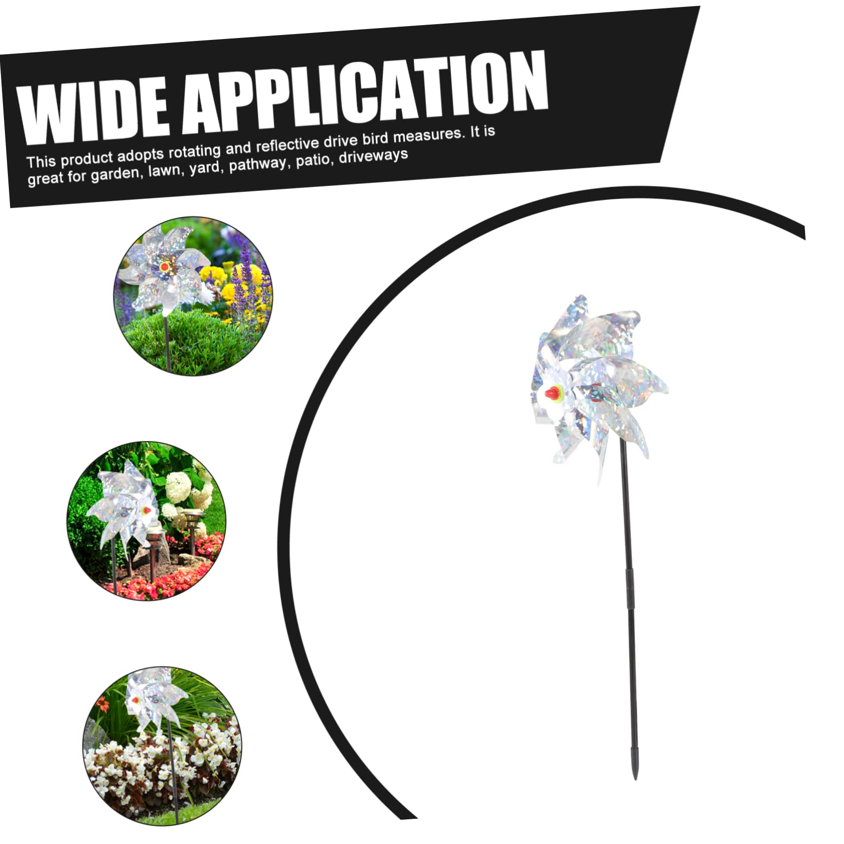 BESPORTBLE Reflective Windmill 20 Pcs Garden Windmill Garden Bird Fishpond Orchard Windmill Bird Windmill Reflective Pinwheels Prop to Rotate Plastic Bird Belt Outdoor