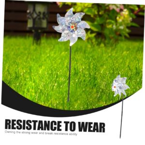 BESPORTBLE Reflective Windmill 20 Pcs Garden Windmill Garden Bird Fishpond Orchard Windmill Bird Windmill Reflective Pinwheels Prop to Rotate Plastic Bird Belt Outdoor