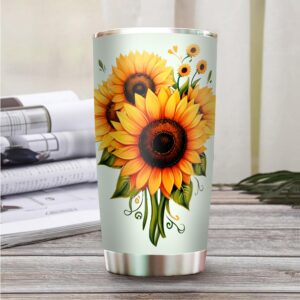 Best Mom Ever Mom Tumbler - Drinking Cup for Mom Gifts for Mom from Daughter Son Kids Mothers Day Cup - Worlds Best Mom Mug Mothers Birthday Sunflower Gifts for Women 20oz Stainless Steel Tumbler