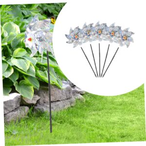 BESPORTBLE Reflective Windmill 20 Pcs Garden Windmill Garden Bird Fishpond Orchard Windmill Bird Windmill Reflective Pinwheels Prop to Rotate Plastic Bird Belt Outdoor