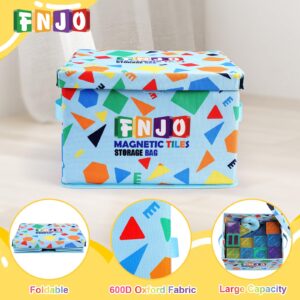 FNJO Toy Storage Bin,Foldable Toy Organizer with Lid, Playroom Organizer,Toy Holder,Storage Box for Magnetic Tiles and other gadget