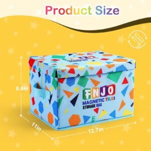 FNJO Toy Storage Bin,Foldable Toy Organizer with Lid, Playroom Organizer,Toy Holder,Storage Box for Magnetic Tiles and other gadget