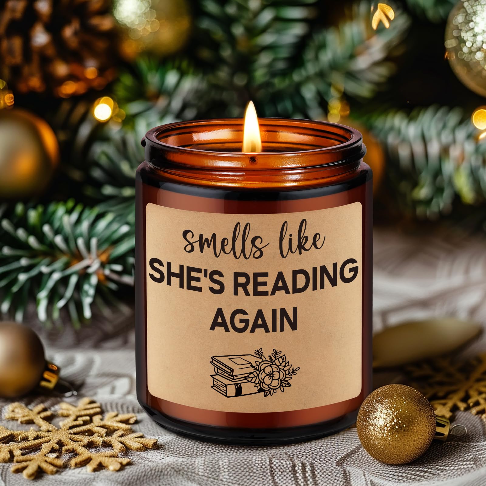 Miracu Book Lover Candle - Reading Accessories, Book Lovers Gifts - Thanksgiving, Christmas Book Themed Gifts for Book Lover, Reader Bookworm Librarian Teacher - Bookish Gifts for Women Her Friend