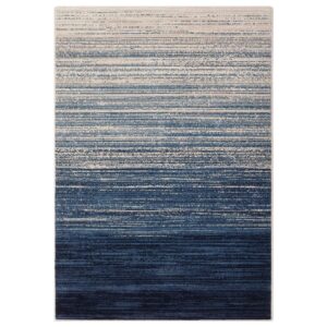 COZYLOOM 12x18 Area Rug Large Indoor Plush Rug Modern Ombre Area Rug for Living Room Retro Abstract Throw Carpet Non-Shedding Aesthetic Rug Contemporary Grediant Farmhouse Office Nursery Rug Blue