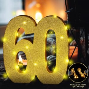 Usongshine Happy 60th Birthday Decorations Anniversary Decorations 60th Centerpiece Table Decorations for Men Women(30 * 30 * 3cm)