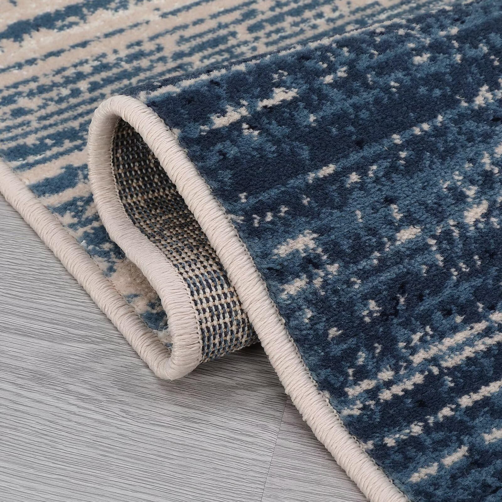 COZYLOOM 12x18 Area Rug Large Indoor Plush Rug Modern Ombre Area Rug for Living Room Retro Abstract Throw Carpet Non-Shedding Aesthetic Rug Contemporary Grediant Farmhouse Office Nursery Rug Blue