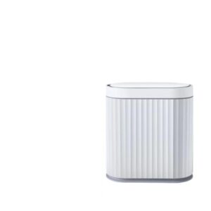 arhar large capacity smart sensor wastebasket automatic household bathroom with lid electric narrow paper basket seam potty (7 litre) (white grey)