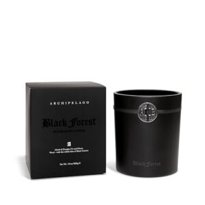 archipelago botanicals black forest boxed candle, dark ebony wood, douglas fir and black currant scent, lead-free wick, clean soy wax blend burns 60 hours (10 oz)