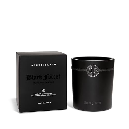 Archipelago Botanicals Black Forest Boxed Candle, Dark Ebony Wood, Douglas Fir and Black Currant Scent, Lead-Free Wick, Clean Soy Wax Blend Burns 60 Hours (10 oz)