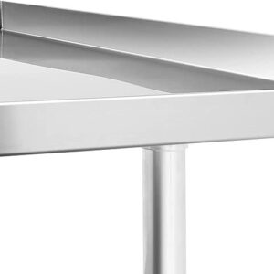 AmGood Commercial Work Table with Backsplash and Sidesplashes | NSF (Stainless Steel Table with Sideguards, 12" Long x 24" Deep)