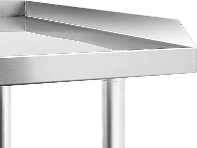 AmGood Commercial Work Table with Backsplash and Sidesplashes | NSF (Stainless Steel Table with Sideguards, 12" Long x 24" Deep)