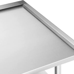 AmGood Commercial Work Table with Backsplash and Sidesplashes | NSF (Stainless Steel Table with Sideguards, 12" Long x 24" Deep)