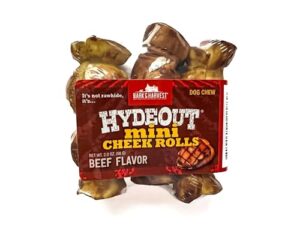 superior farms pet provisions hydeout all-natural mini cheek rolls for small dogs, beef flavor, 3 pack, 4.2oz / 120g