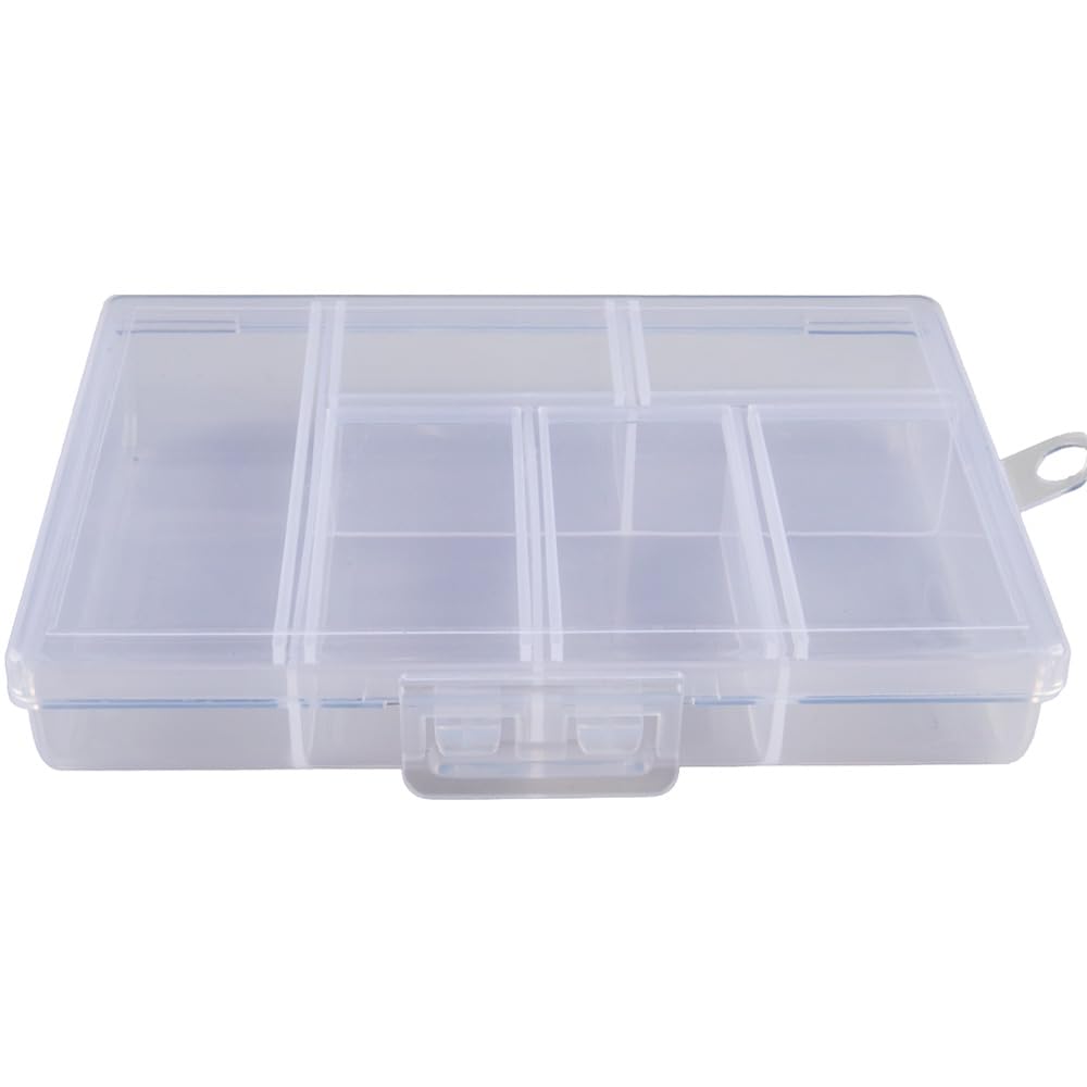 Craft County Small Clear Plastic Organizer – Store Craft Supplies, Beads, and Other Small Items – 6 Compartments