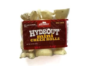 superior farms pet provisions hydeout all-natural mini cheek rolls for small dogs, natural flavor, 3 pack, 4.2oz / 120g