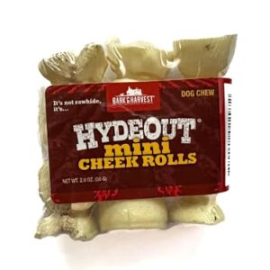 Superior Farms Pet Provisions Hydeout All-Natural Mini Cheek Rolls for Small Dogs, Natural Flavor, 3 Pack, 4.2oz / 120g