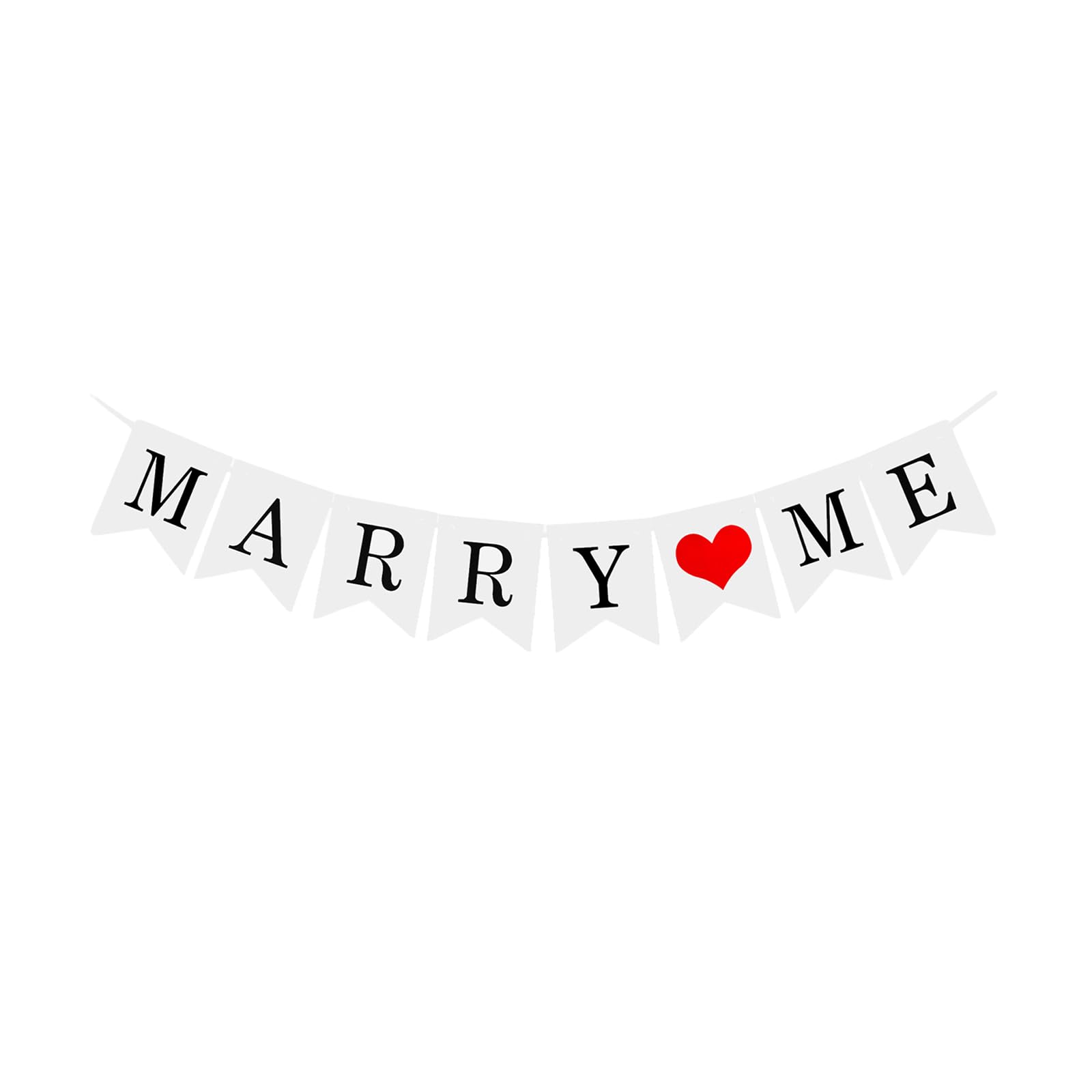 Marry Me Banner 16.4 Feet, White Marry Me Sign for Wedding Proposal Decorations, Marry Me Letters for Valentine's Day Engagement Marriage Bridal Shower