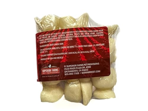 Superior Farms Pet Provisions Hydeout All-Natural Mini Cheek Rolls for Small Dogs, Natural Flavor, 3 Pack, 4.2oz / 120g