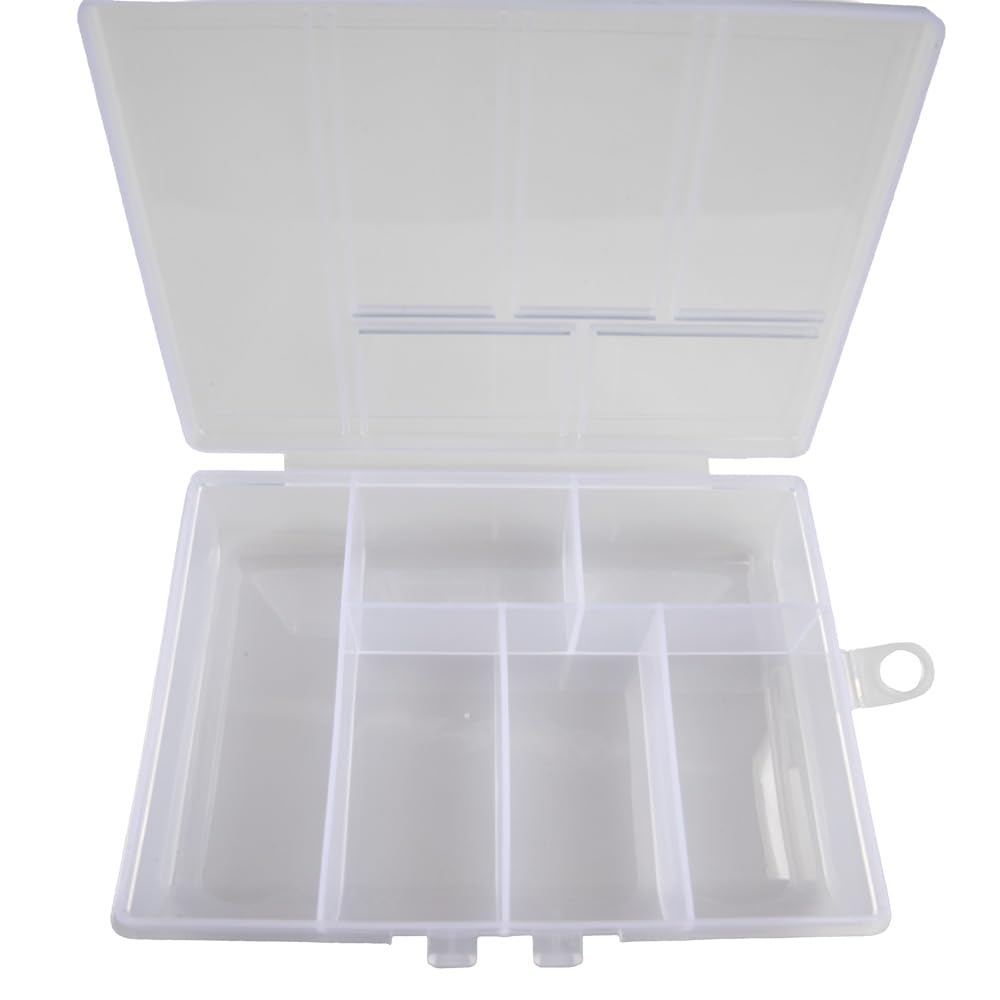 Craft County Small Clear Plastic Organizer – Store Craft Supplies, Beads, and Other Small Items – 6 Compartments