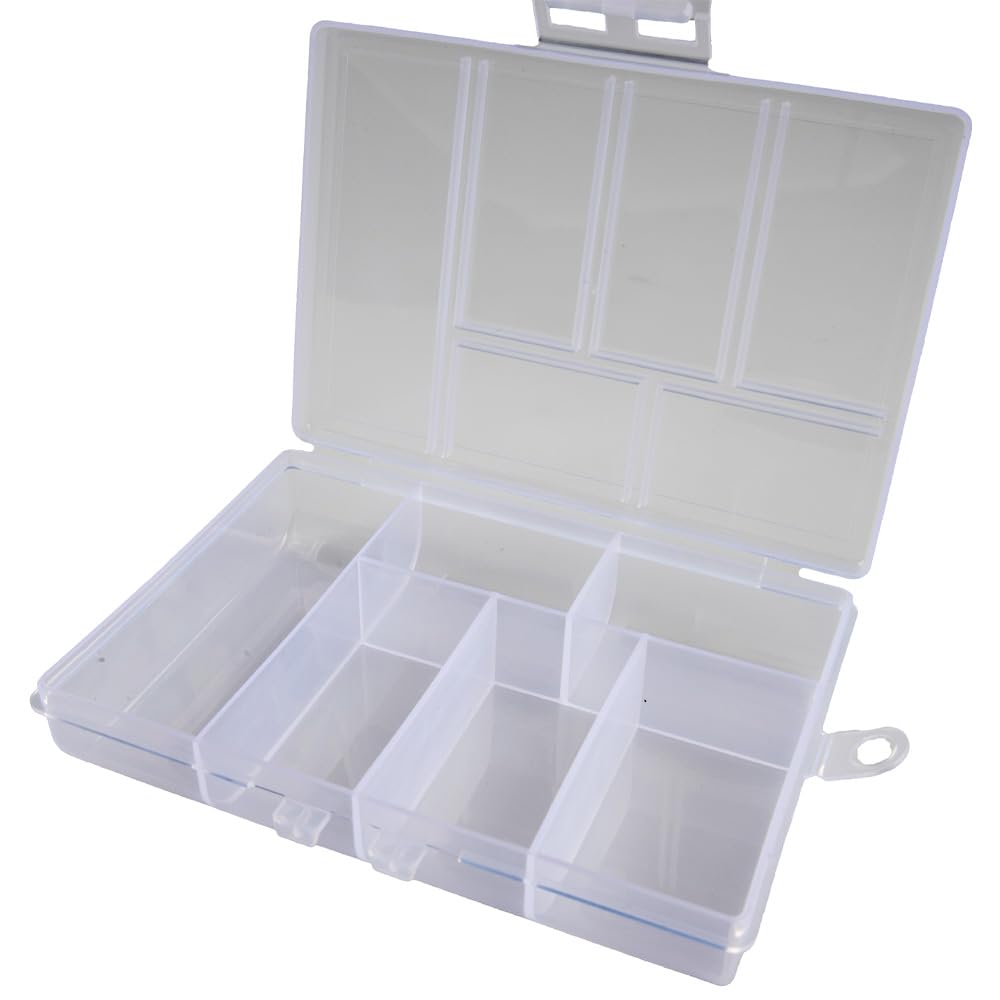 Craft County Small Clear Plastic Organizer – Store Craft Supplies, Beads, and Other Small Items – 6 Compartments