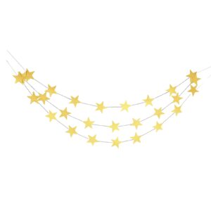 gold star banner, 13ft glitter paper star garland hanging stars party decorations for birthday easter sunday bridal shower baby shower wedding decor