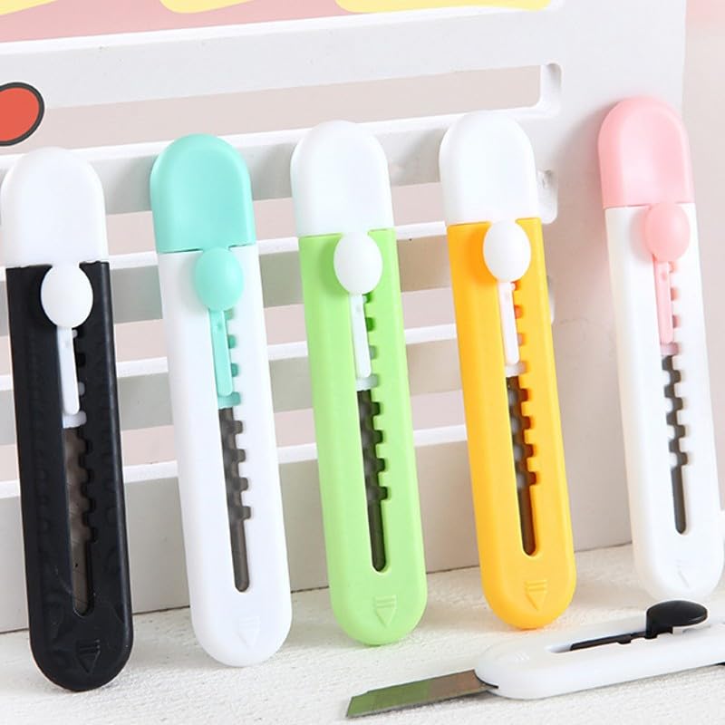 8 pcs Box Cutter Retractable Utility Knife Cardboard Box Package Opener,Paper Cutting DIY Crafts,Aesthetic Box Cutter For Women Or Office Daily Use